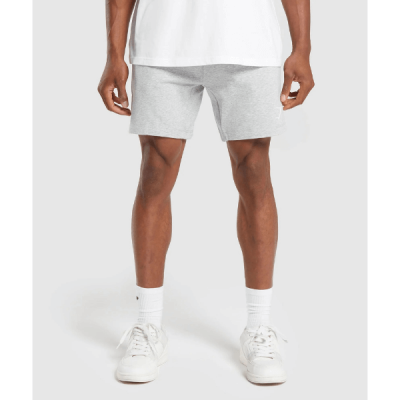 ⁦Gymshark Crest 7" Shorts Light Grey Marl⁩ – תמונה ⁦3⁩