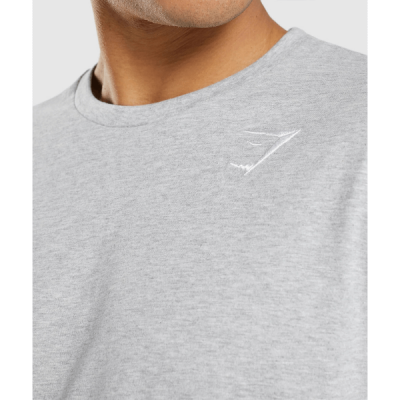 ⁦Gymshark Crest T-shirt Light Grey Marl⁩ – תמונה ⁦3⁩