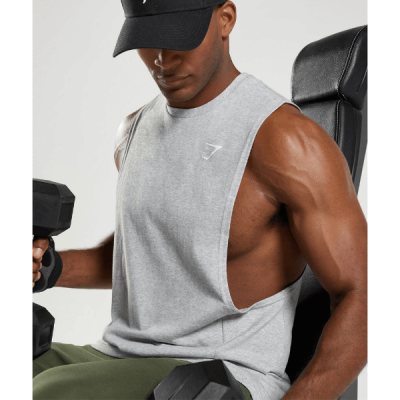 Gymshark React Drop Armhole Tank Light Grey Marl – תמונה 5