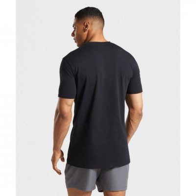 Gym Shark Outline T-shirt Black – תמונה 2