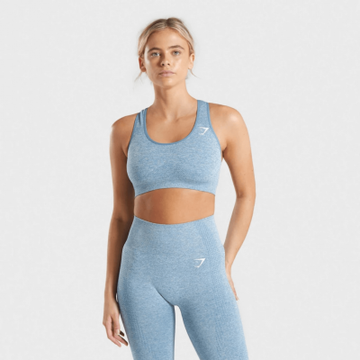 Gym Shark Vital Seamless Sports Bra Teal Marl – תמונה 1