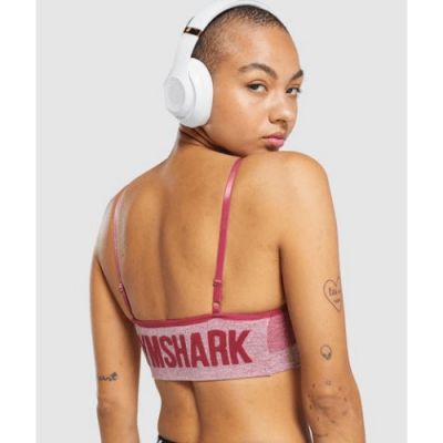 ⁦Gym Shark Flex Strappy Sports Bra Pink Marl⁩ – תמונה ⁦3⁩