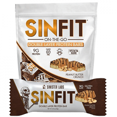 Sinister Labs Sinfit On-The-Go Double Layer Protein Bars 15 x 23g Peanut Butter – תמונה 1