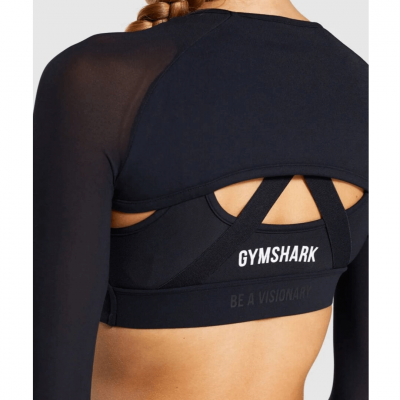 ⁦Gym Shark Form Supercrop Shrug Black⁩ – תמונה ⁦4⁩
