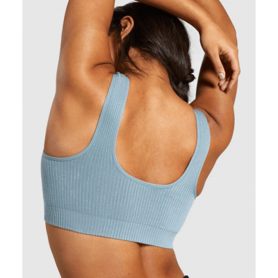 ⁦Gym Shark Power Down Sports Bra Turquoise⁩ – תמונה ⁦3⁩