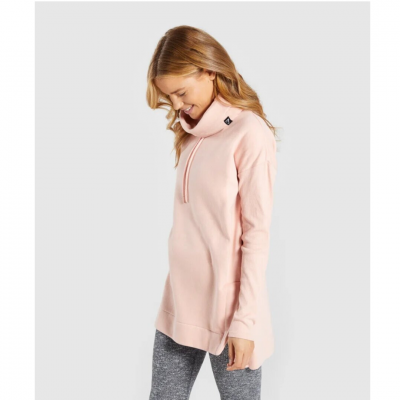 GYMSHARK WOMENS SLOUNGE RIBBED PULLOVER BLUSH NUDE – תמונה 1