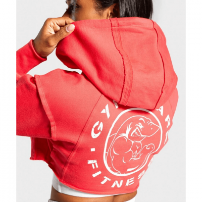 Gym Shark Legacy Fitness Super Cropped Hoodie Red – תמונה 3