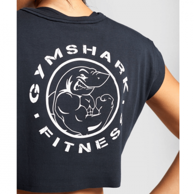 Gym Shark Legacy Fitness Raw Crop Top Black – תמונה 4