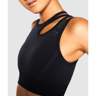 ⁦Gym Shark Ultra Seamless Sports Bra Black⁩ – תמונה ⁦3⁩