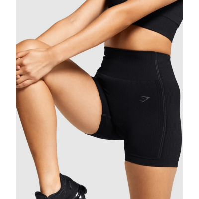 Gym Shark Ultra Seamless Shorts Black – תמונה 4