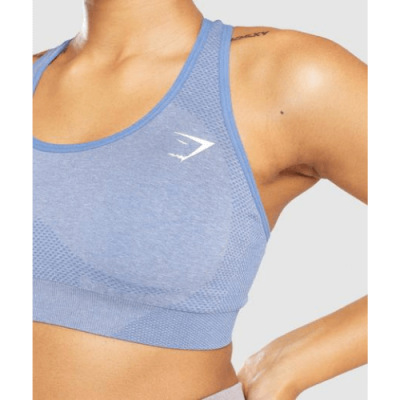 Gym Shark Vital Seamless 2.0 Sports Bra Blue Marl – תמונה 4