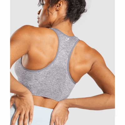 Gym Shark Vital Seamless Sports Bra Smokey Grey Marl – תמונה 3