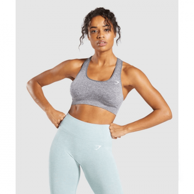 Gym Shark Vital Seamless Sports Bra Smokey Grey Marl – תמונה 1