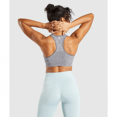 Gym Shark Vital Seamless Sports Bra Smokey Grey Marl – תמונה 2