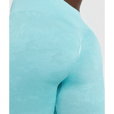 Gym Shark Camo Seamless Leggings Light Green – תמונה 3