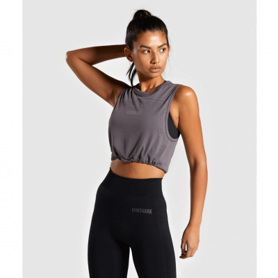 Gym Shark Lightweight Seamless Crop Top Slate Lavender – תמונה 1
