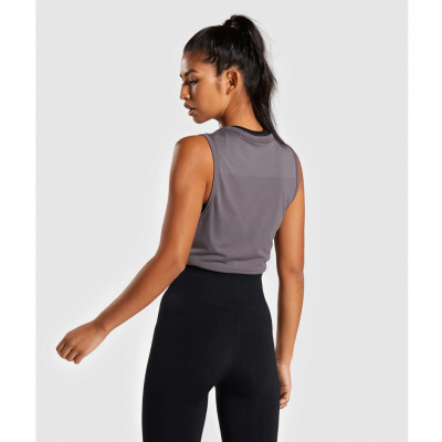 Gym Shark Lightweight Seamless Crop Top Slate Lavender – תמונה 2