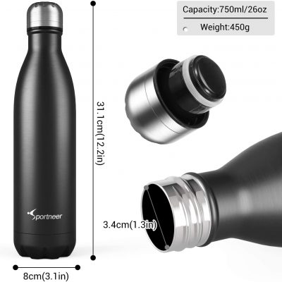 Sportneer Vacuum Insulated Stainless Steel Water Bottle 500ML – תמונה 4