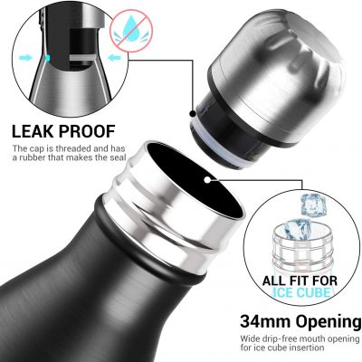 Sportneer Vacuum Insulated Stainless Steel Water Bottle 500ML – תמונה 5
