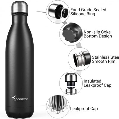 Sportneer Vacuum Insulated Stainless Steel Water Bottle 500ML – תמונה 3