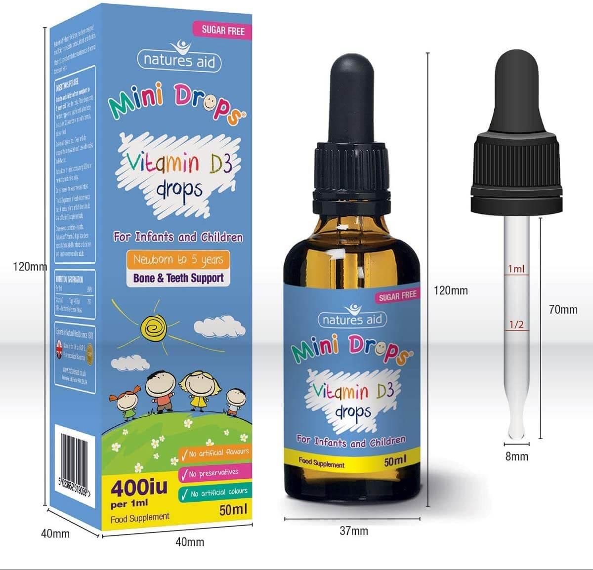 Natures Aid Mini Drops Vitamin D 50 ml