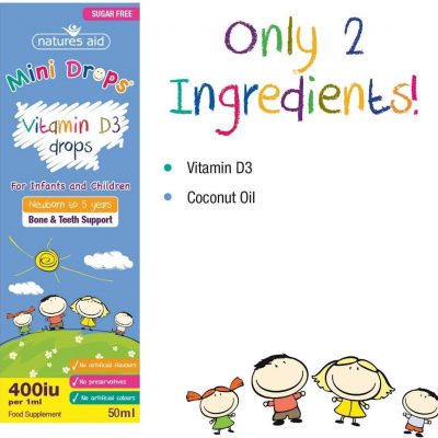 ⁦Natures Aid Mini Drops Vitamin D 50 ml⁩ – תמונה ⁦5⁩