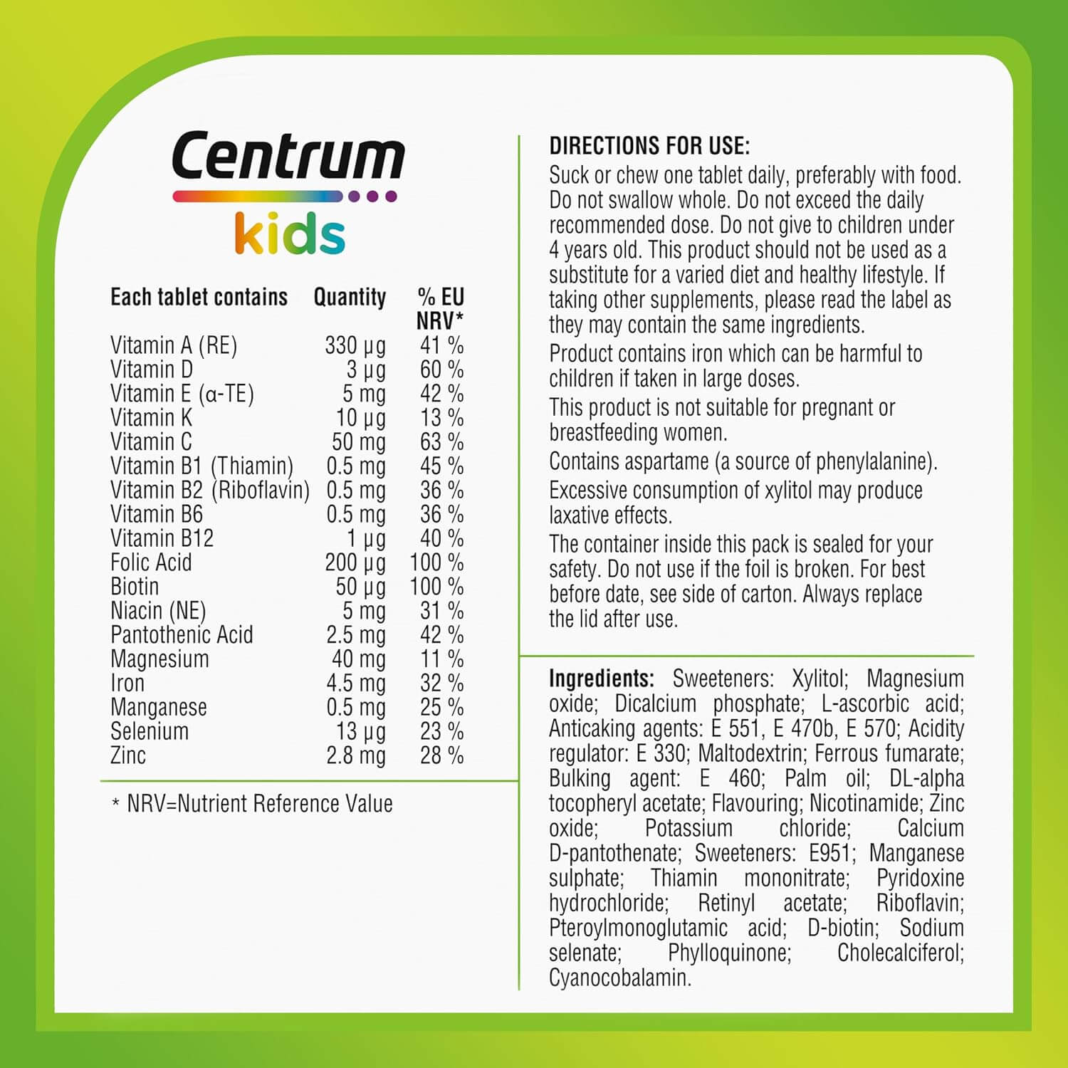 Centrum Multivitamin Tablets for Kids 30 Pack (1)