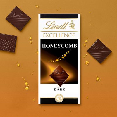 Lindt Excellence Dark Honeycomb Cocoa Chocolate Bar 100 g – תמונה 3