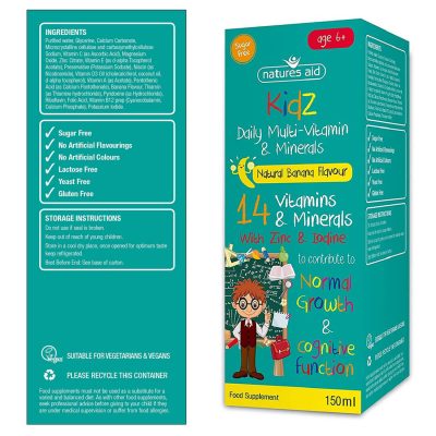 Natures Aid Kidz Multi-Vitamins & Minerals 150 ml – תמונה 2