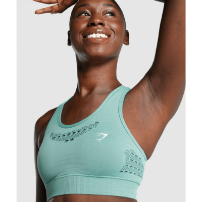 Gym Shark Energy Seamless Sports Bra Light Green – תמונה 3