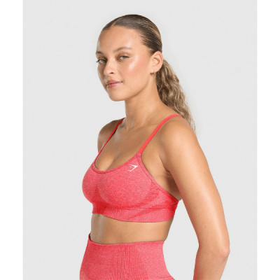 ⁦Gym Shark Vital Seamless Sports Bra Coral Red Marl⁩ – תמונה ⁦3⁩