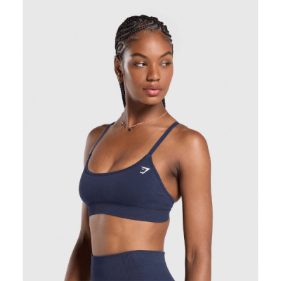 ⁦Gym Shark Vital Seamless Sports Bra Heavy Blue Marl⁩ – תמונה ⁦3⁩