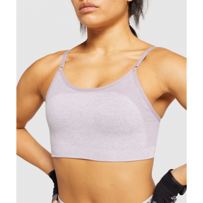 Gym Shark Flex Strappy Sports Bra Purple Marl/Grey – תמונה 3