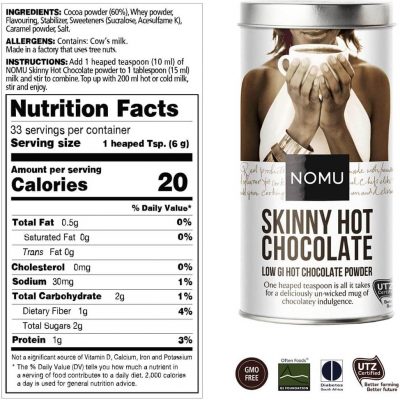NOMU Skinny Hot Chocolate Sugar Free 200g – תמונה 2