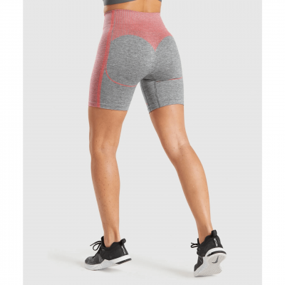 ⁦Gym Shark Hyper Amplify Shorts Charcoal Marl/Coral⁩ – תמונה ⁦2⁩