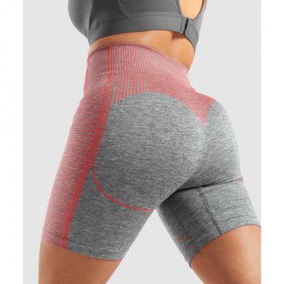 ⁦Gym Shark Hyper Amplify Shorts Charcoal Marl/Coral⁩ – תמונה ⁦3⁩