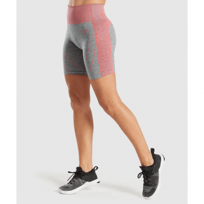 ⁦Gym Shark Hyper Amplify Shorts Charcoal Marl/Coral⁩ – תמונה ⁦5⁩