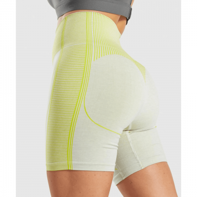 ⁦Gym Shark Hyper Amplify Shorts Light Grey Marl/Lime Green⁩ – תמונה ⁦5⁩