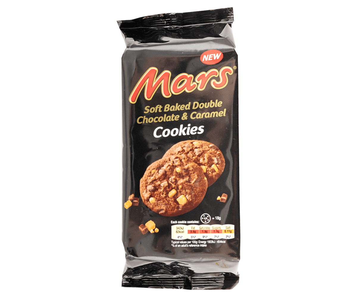 Mars Soft Baked Double Chocolate & Caramel Cookies 162g עוגיות מארס