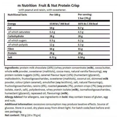 Optimum Nutrition Fruit & Nut Protein Crisp Bar 10x70g – תמונה 2
