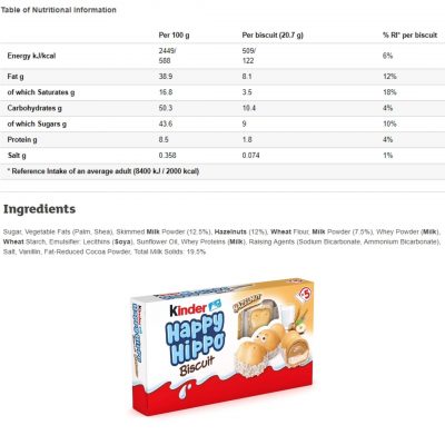 Kinder Happy Hippo Hazelnut 5x20.7g – תמונה 2