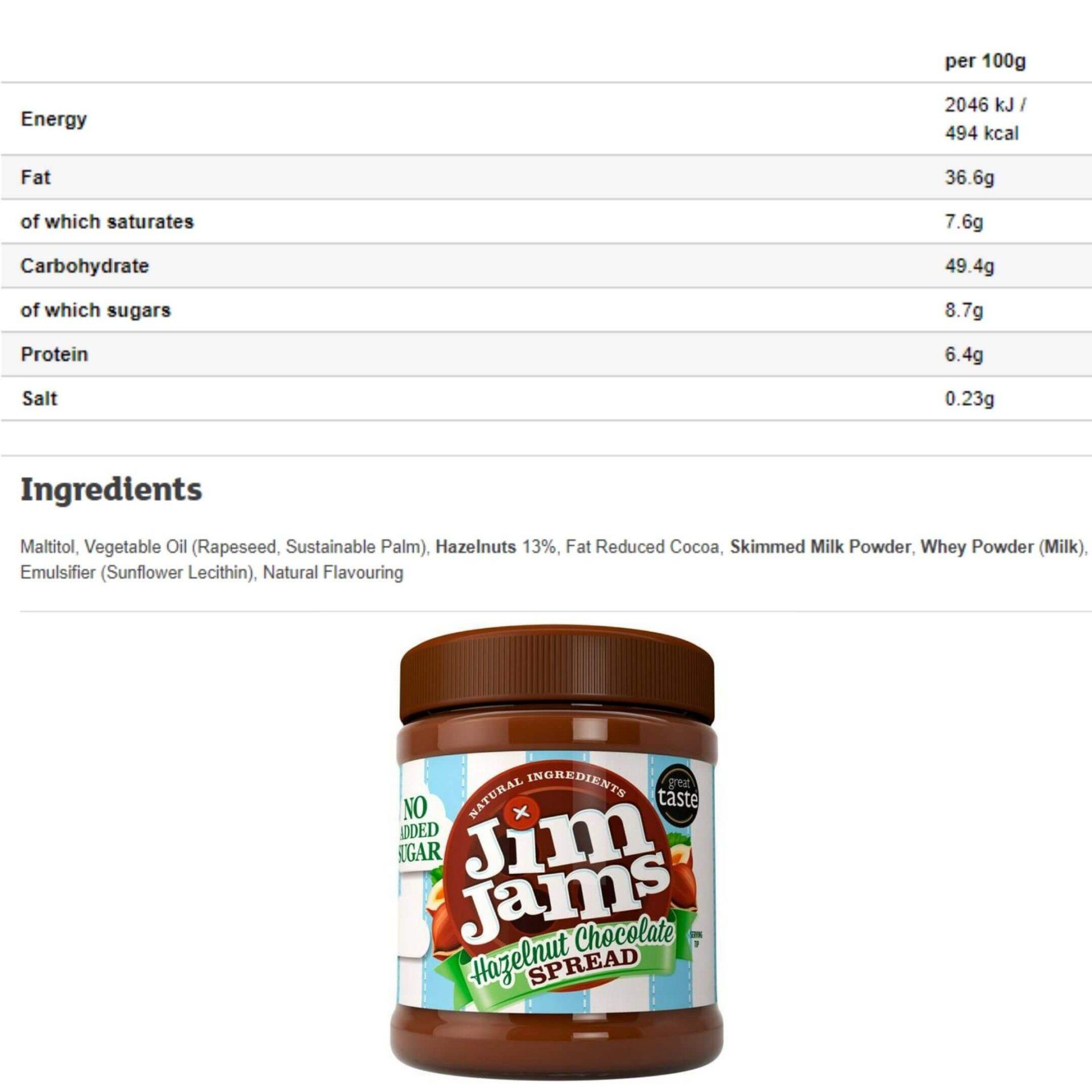 JimJams Hazelnut Chocolate Spread 350g