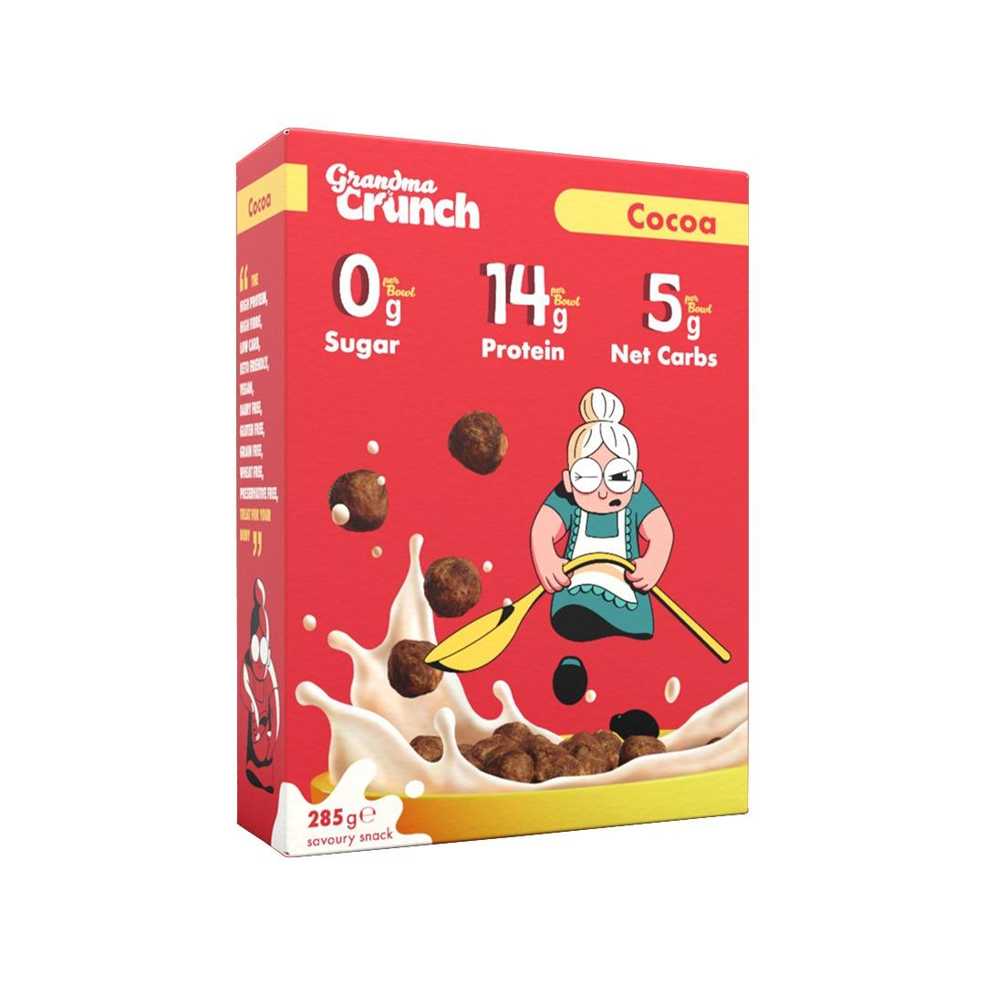 Grandma Crunch High Protein Cereal 285g דגני בוקר עשירים בחלבון