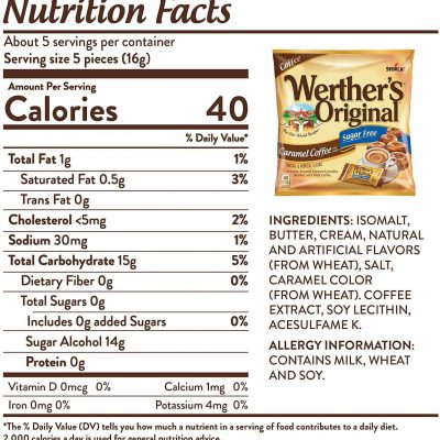 ⁦Werther's Original Sugar Free Caramel Coffee 77.9 g⁩ – תמונה ⁦2⁩
