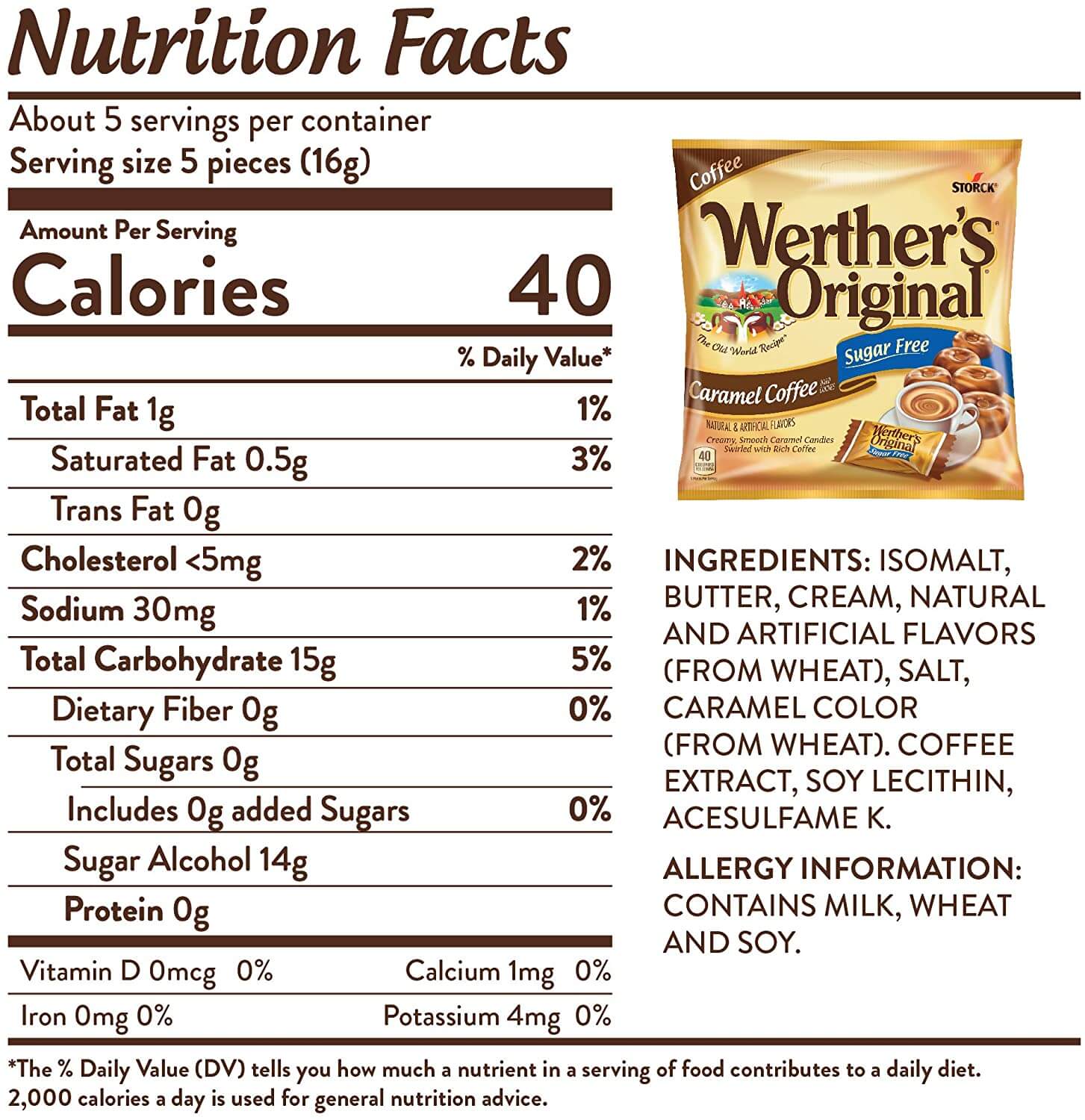 Werther's Original Sugar Free Caramel Coffee 77.9 g