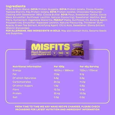 Misfits Vegan Protein Bar 12x45g – תמונה 7