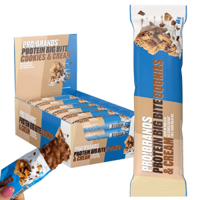 ⁦Pro!brands Protein Big Bite Cookies and Cream 24x45g⁩ – תמונה ⁦1⁩