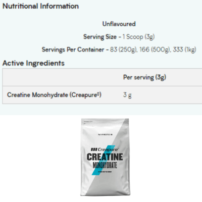Myprotein Creapure Creatine Powder 500g – תמונה 2