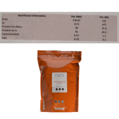 Bodybuilding Warehouse Pure Egg White Protein Powder 1kg – תמונה 2