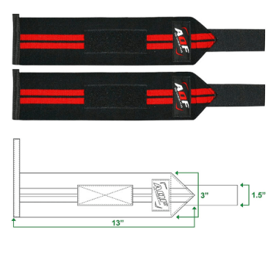 ⁦AQF Power Weight Lifting Wrist Wraps⁩ – תמונה ⁦4⁩
